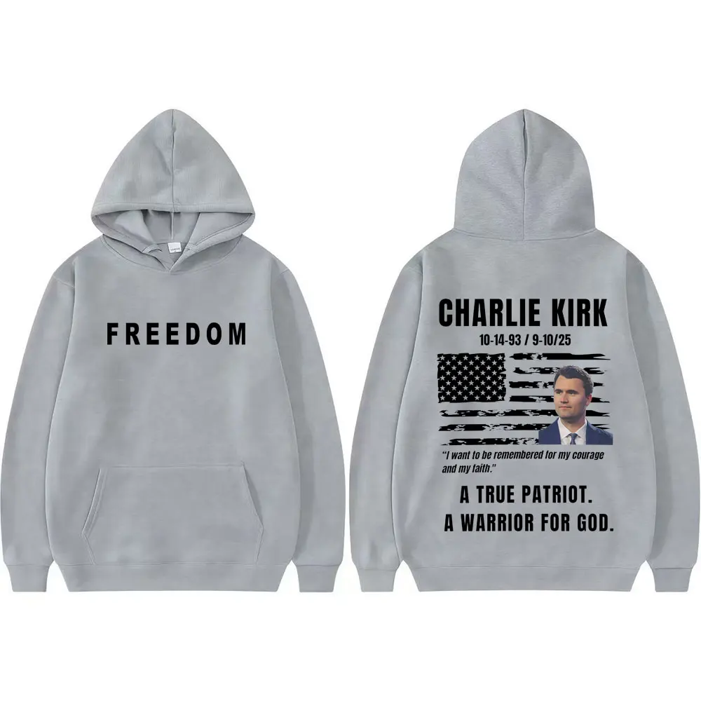 باتريوت أمريكي حقيقي محارب حقيقي لله تشارلي كيرك هوديس الرجال النساء موضة خمر القوطية هوديي بلوزات رائجة البيع #6