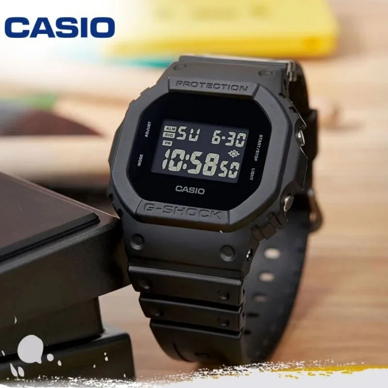 Casio G-Shock DW-5600BB-1 Men Digital Watch, Full Black Resin Band, 200M Water Resistant,Wristwatch for Men Daily Outdoor