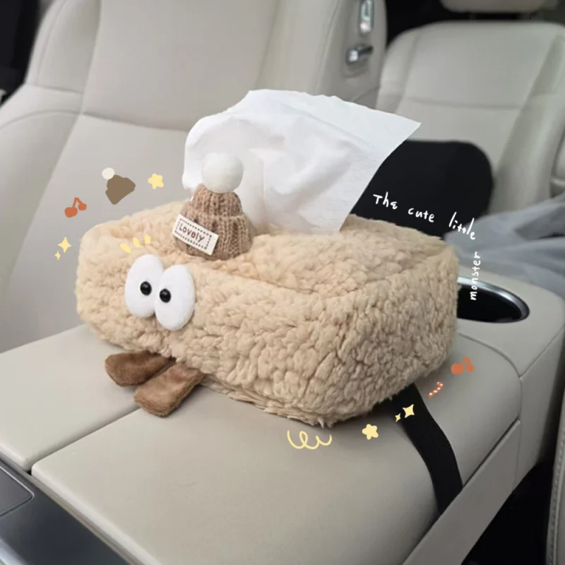 

Car Tissue Storage Box Cute Cartoon Armrest Paper Holder Auto Seat Back Hanging Napkin Bag for Back Seat Headrest Organizer