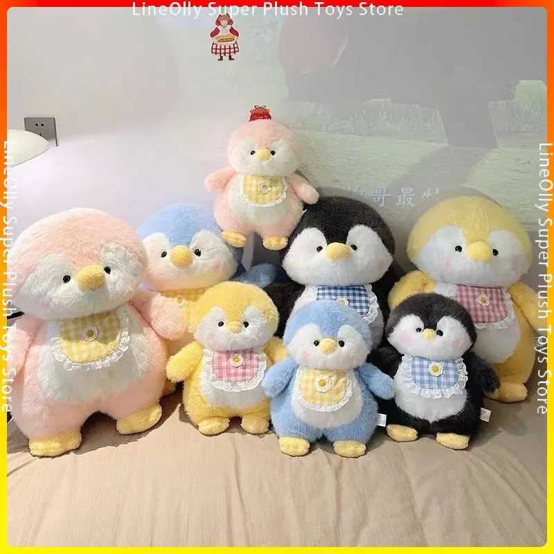 Super Soft Fluffy Hair Grey Penguin Plushies Stuffed Cuddly Polar Sea Animals Dolls Cute Kids Toys for Kids Girls Birthday Gifts