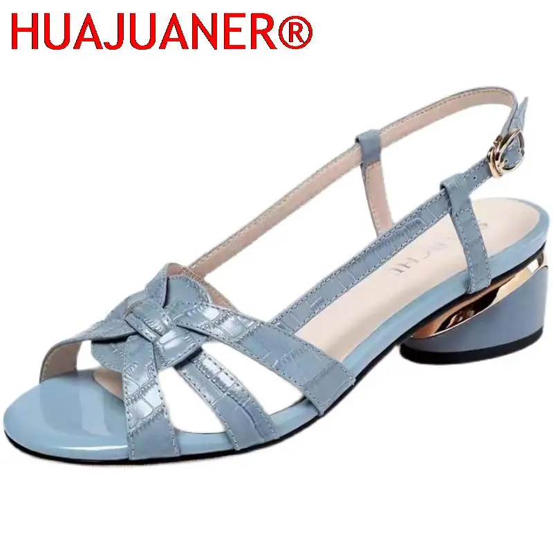 Woman Sandals Shoes 2025 Summer Style Wedges Buckle Strap High Heels Slip on Women Shoes Ladies Office Work Sandalias Shoes