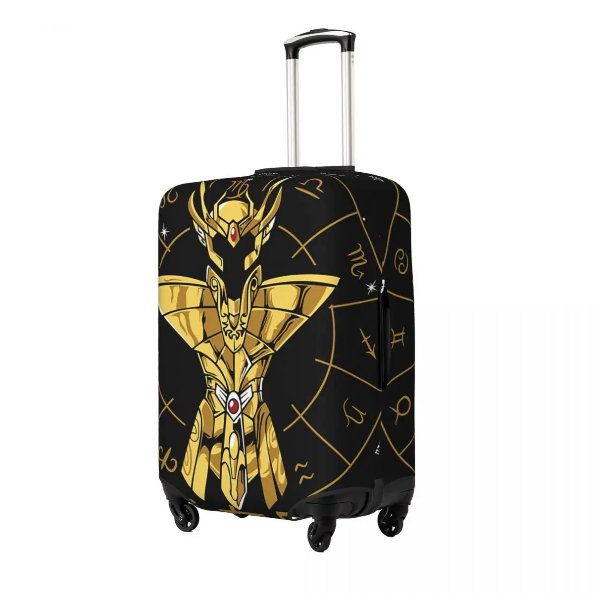 Juste de Protection Anti-Poussière pour Valise de Voyage, Juste artificiel astique et Imperméable, 18 à 32 Pouces, Virgo grill-Shaka Gold grill Saint Seiya