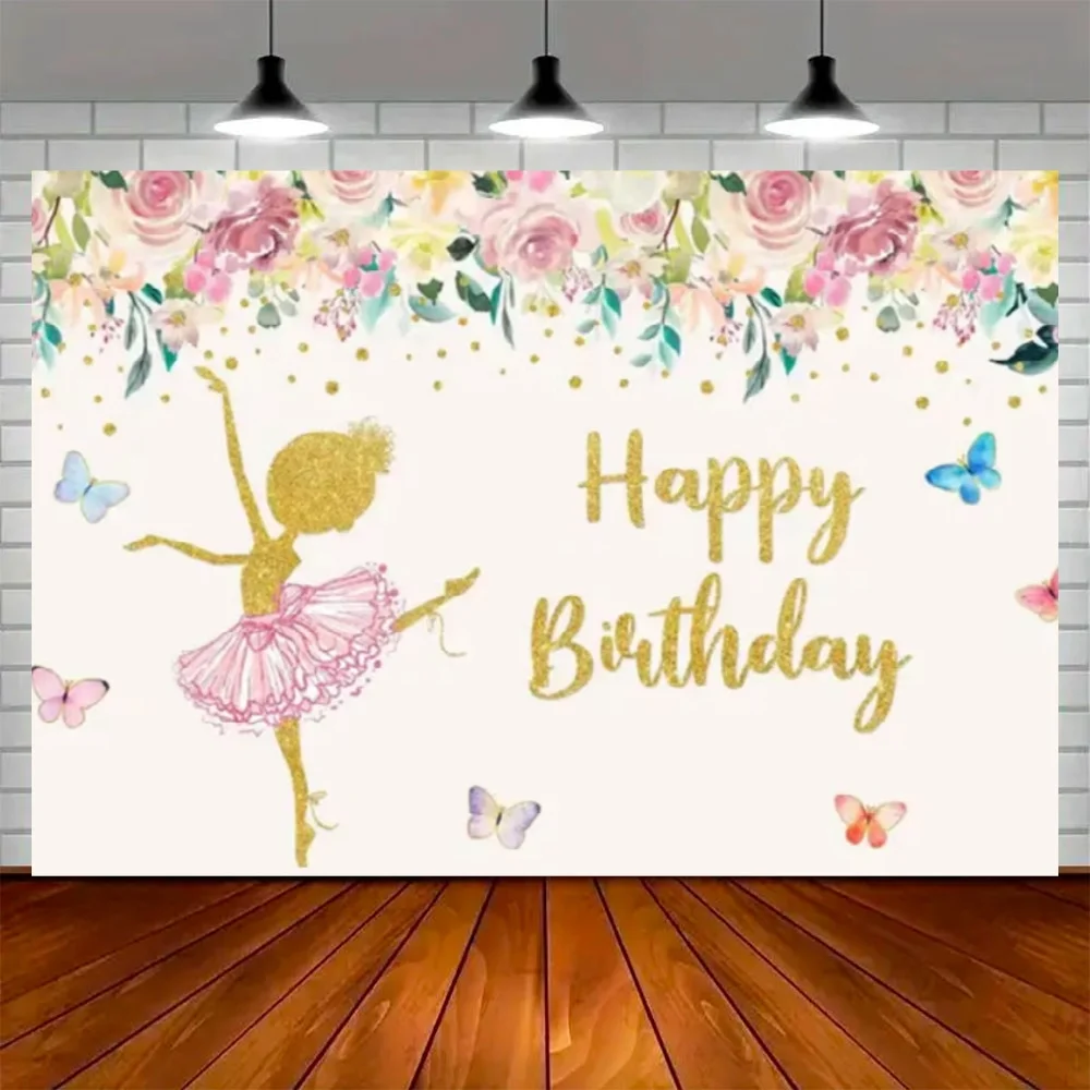 Elegant Ballet Princess Theme Backdrop Ballet Skirt Swan Lake Girl Birthday Party Decoration Background Supplies Banner Props - view 5