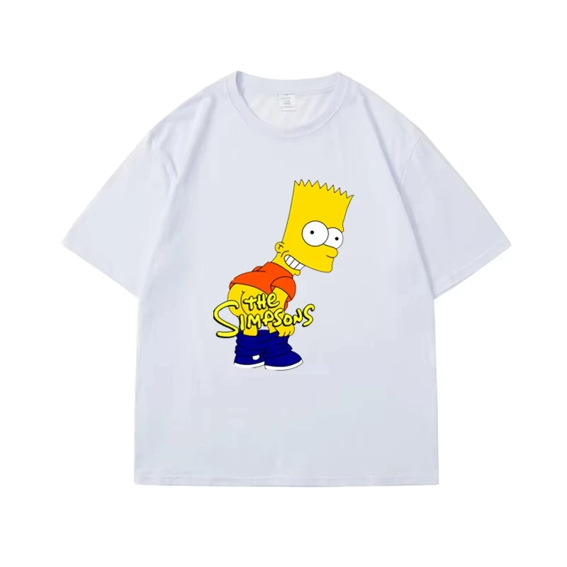 Simpsons Funny Printed T-Shirt Men's Fashion Trend Top Men's and Women's All Seasons Cotton Crew Neck Short Sleeves Top