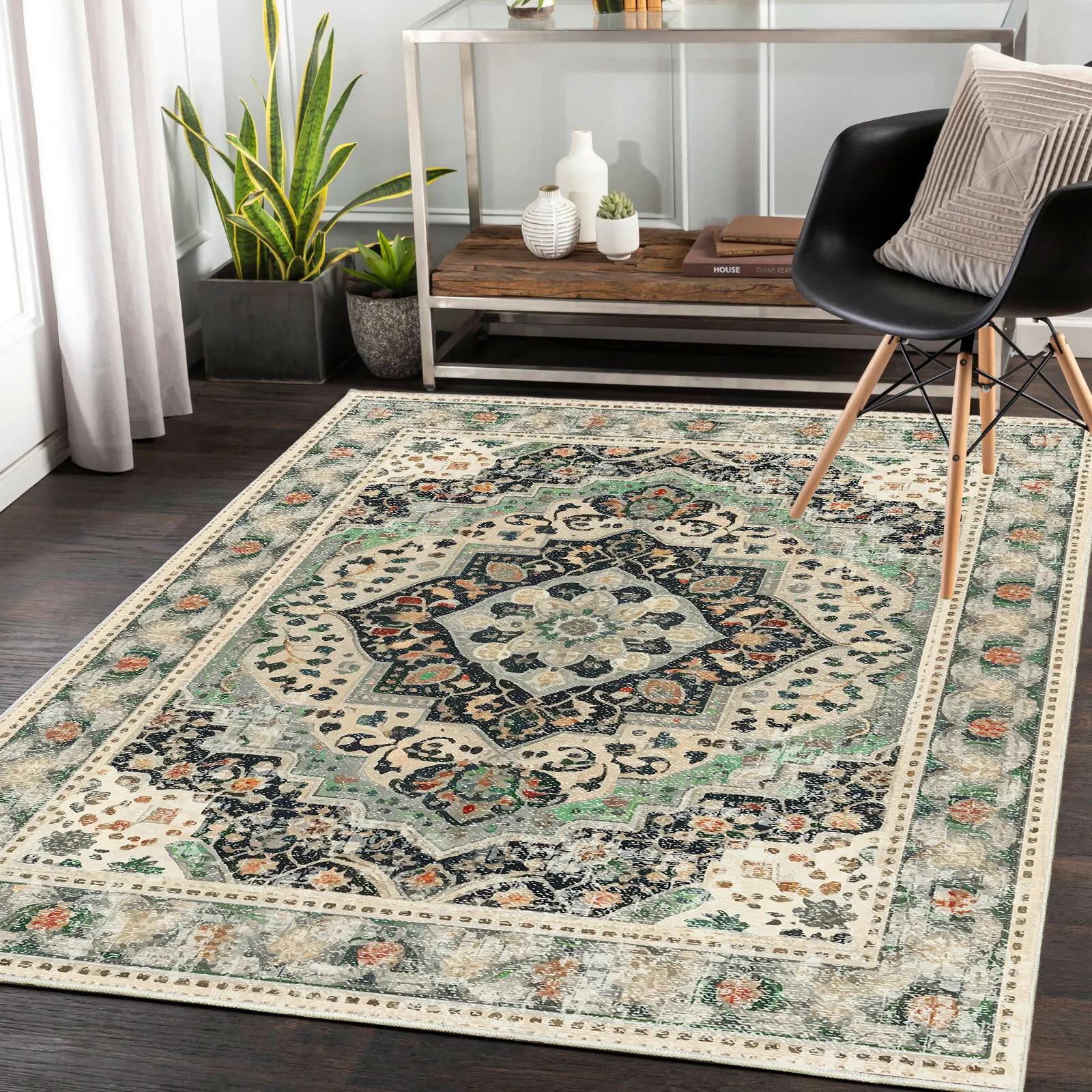 American Living Room Carpet Home Retro Persian Rugs for Bedroom Decoration Fluffy Soft Lounge Rug Large Area Plush Floor Mat