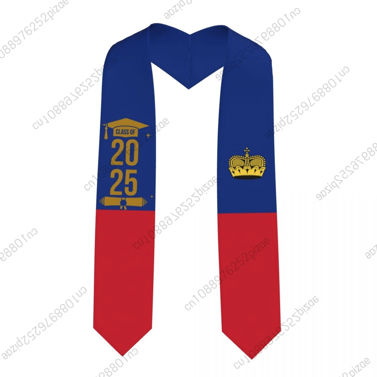 

New Liechtenstein Flag Class Of 2025 183*13CM Graduation Stole Sash Scarf For International Students Proud