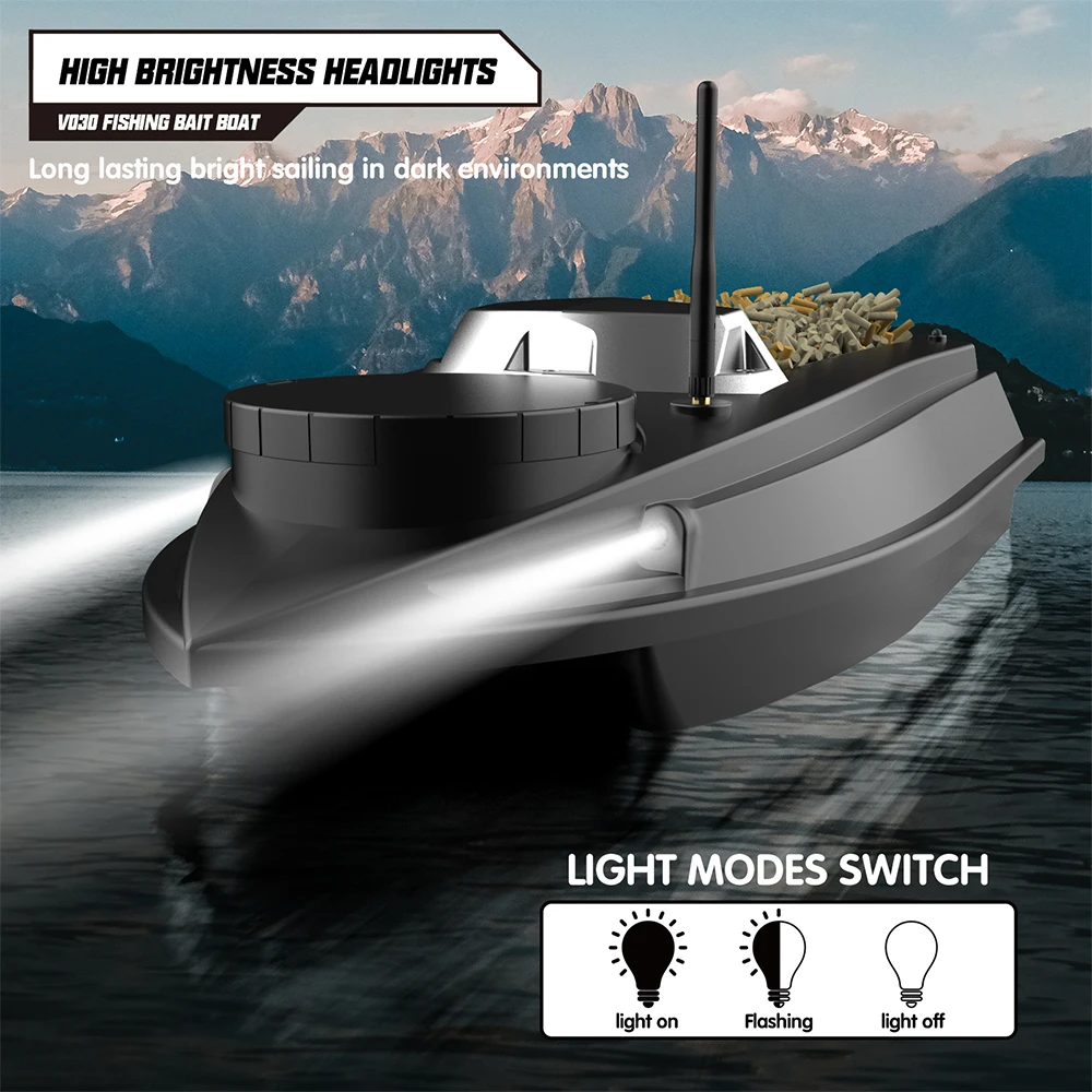 LOKEEVAN V030 RC Karpfen Angeln Köder Boot GPS, Große Größe 9 Angeln Boden 12 V High-Speed GPS Fishfinder Trawling Nest Köder Boot – Detail 20