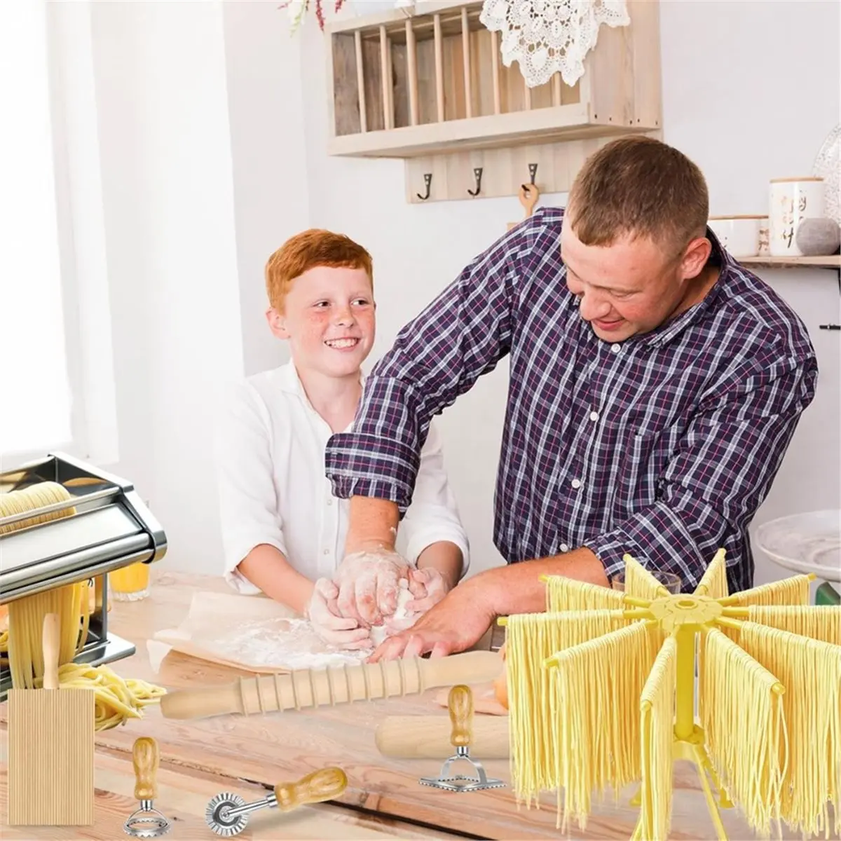 Pasta Making Tools Set, 14 PCS Pasta Making Kit Pasta Making Accessories Homemade Noodle Kit Ravioli Cutter Set