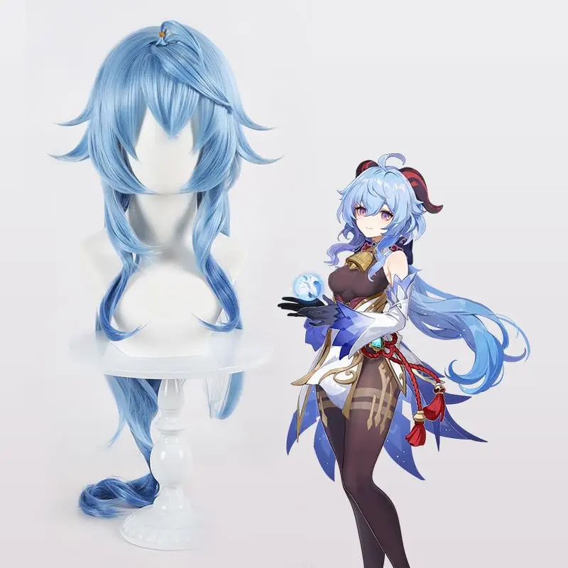 

Синий парик Ganyu для косплея, парик для одежды Ganyu из Аниме Синтетический (Ganyu)