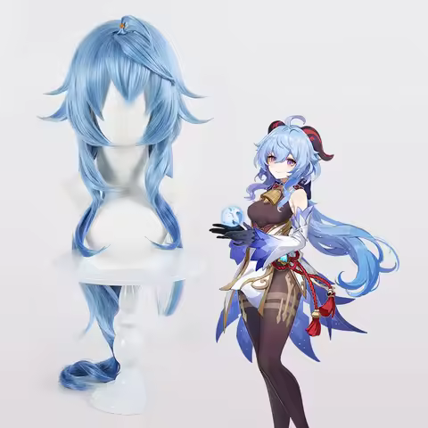 Ganyu Blue Wig Cosplay Ganyu clothing Wig Anime synthetic (Ganyu)