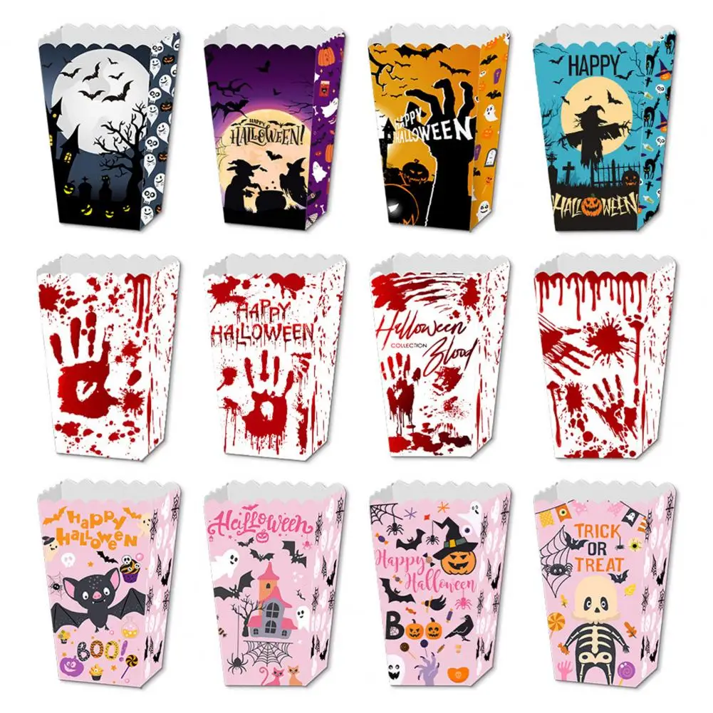 High-quality Paper Snack Carton Mystery Themed Snack Holder Halloween Popcorn Candy Boxes for Kids Party Supplies Trick or Treat