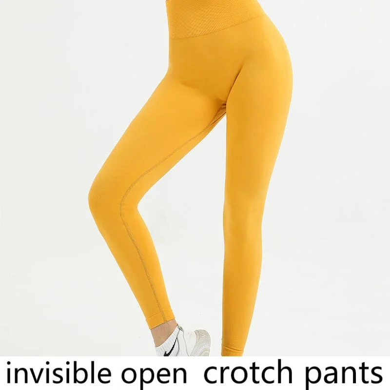 Open-Seat Pants Women\'s Peach Hip Sports Workout Elastic Tights Invisible Zipper Sexy Leggings for Field Sex Free  Christmas