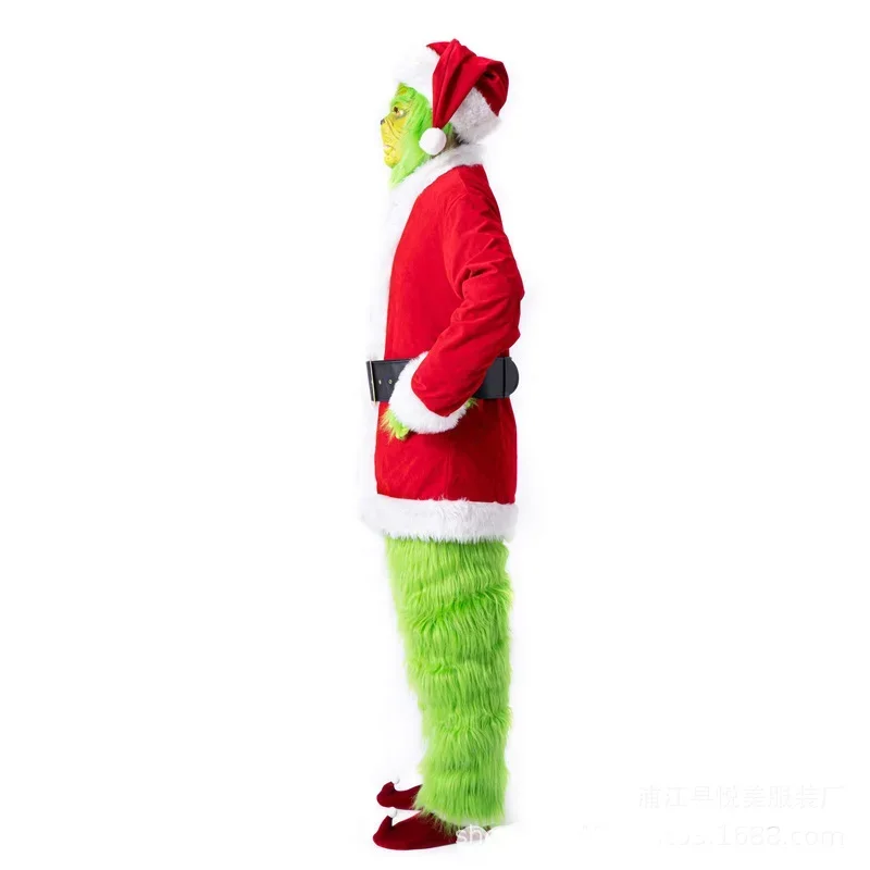 Christmas Cosplay carneval carnival Costume for kids Santa Claus Green Hair Monster Grinch Performs Wearing