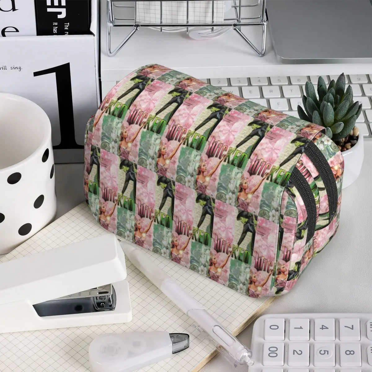 Movie Wicked Elphaba And Glinda Pencil Case for Studen Gifts Pen Box Pencil Bag Stationery Supplies Pen Holder Bag