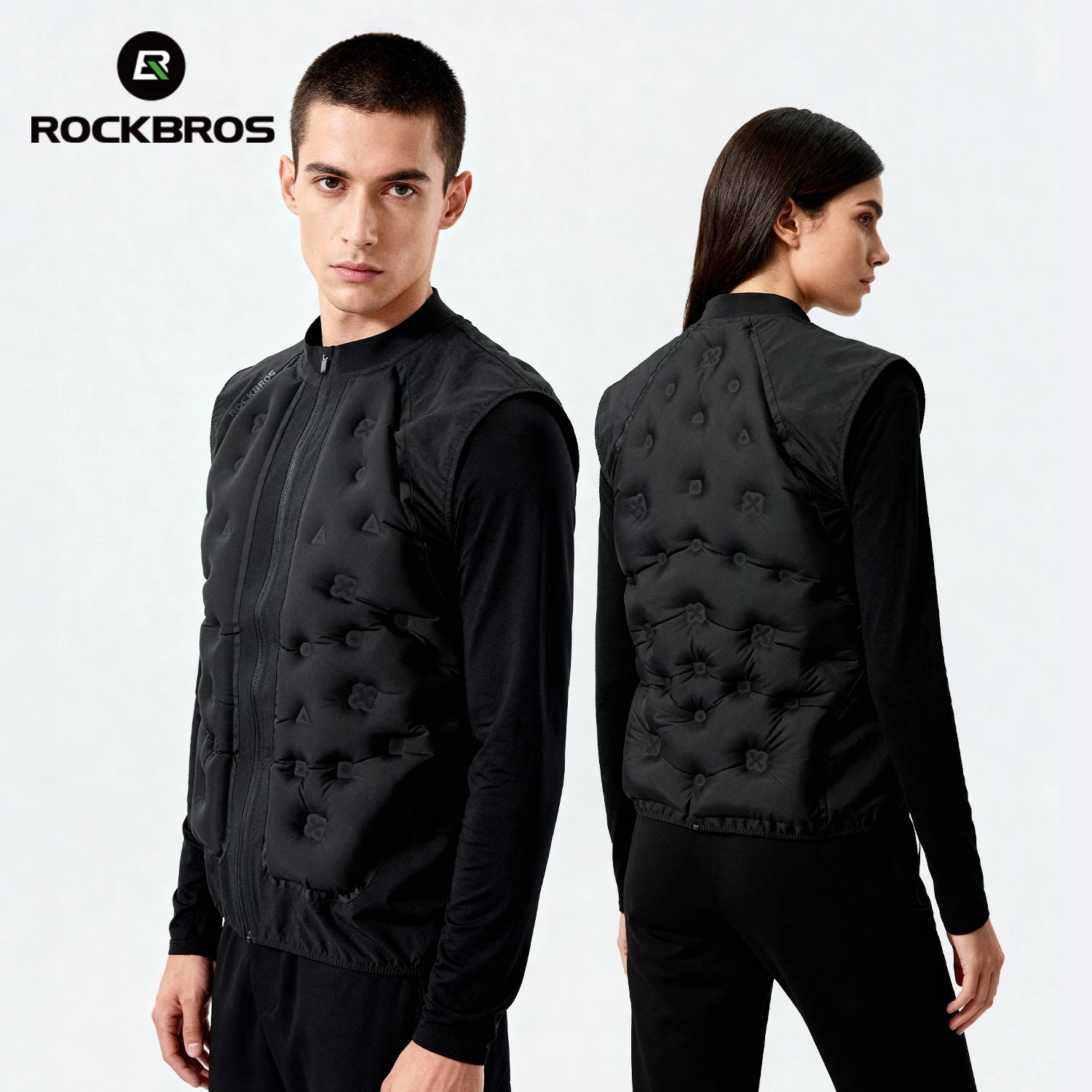 

ROCKBROS Warm Thermal Vest 3D AIR Air insulation Windproof Thickened Cycling Vest Lightweight Sleeveless Vest Jackets