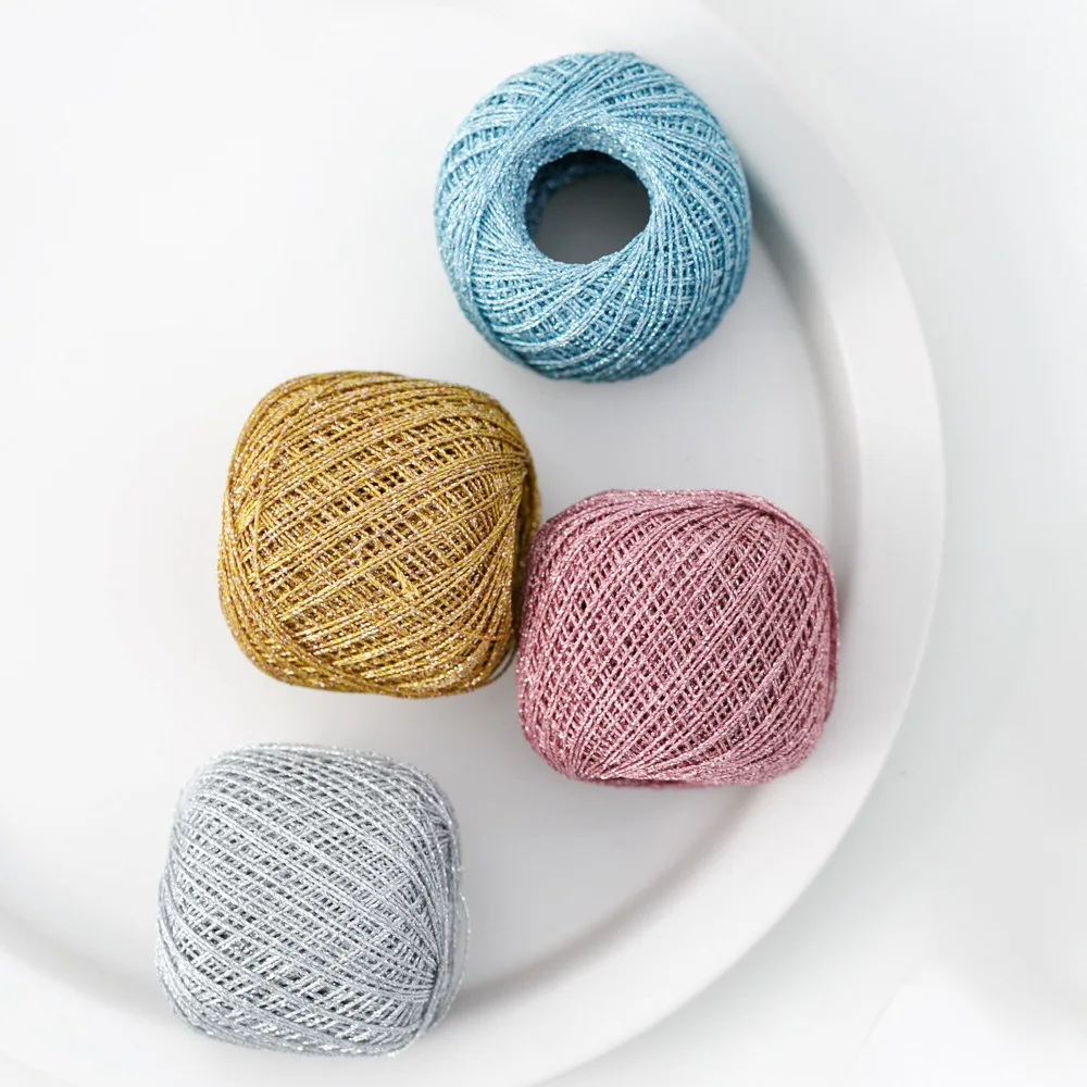 OLYMPUS Gold Ticket Cotton Metallic Lace Thread for Tatting Embroidery Craft (11 Colors) Japanese 40m