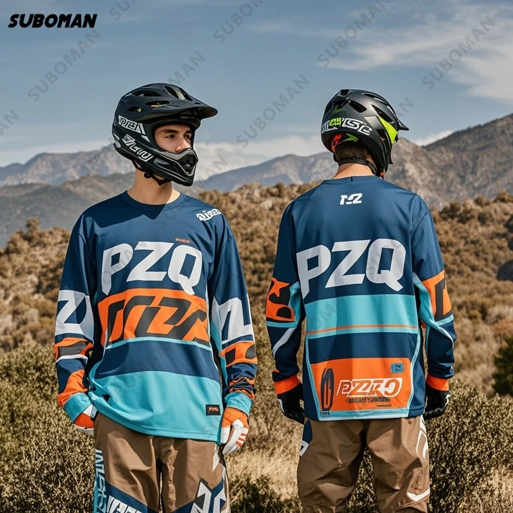 

Новая мужская эластичная дышащая быстросохнущая мотоциклетная одежда, снаряжение для горной езды с длинными рукавами PZQ, уличная рубашка для верховой езды, S-4XL