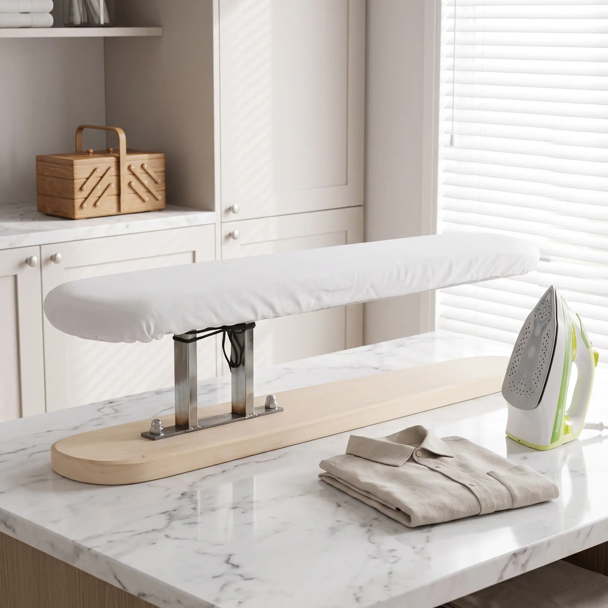 Household Ironing Board Portable Compact Wooden Ironing Pad for Shirts Blouses Dresses Sleeve Collar Cuff Neckline Leg Opening