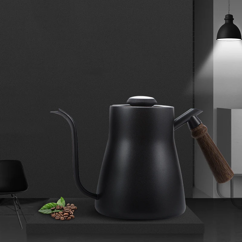 Stainless Steel Pour Over Drip Coffee Kettle Espresso Mocha Thermometer Goose Neck Tea Coffee Pot Set Home Restaurant Supplies