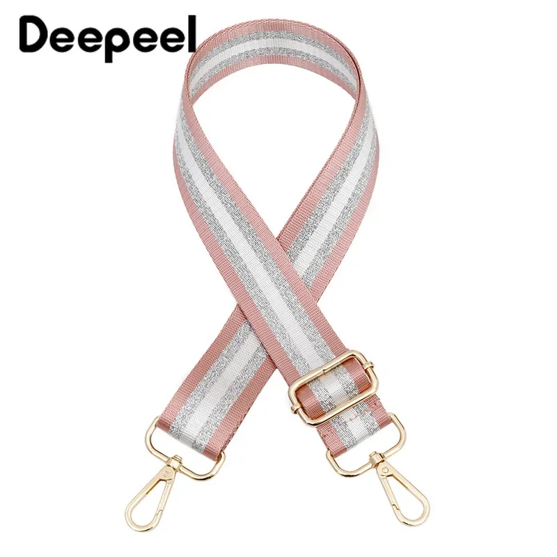 Deepeel 3.8cm Women Bags Strap Color Silver Silk 80~130cm Adjustable Straps One-Shoulder Crossbody Replacement Bag Accessories