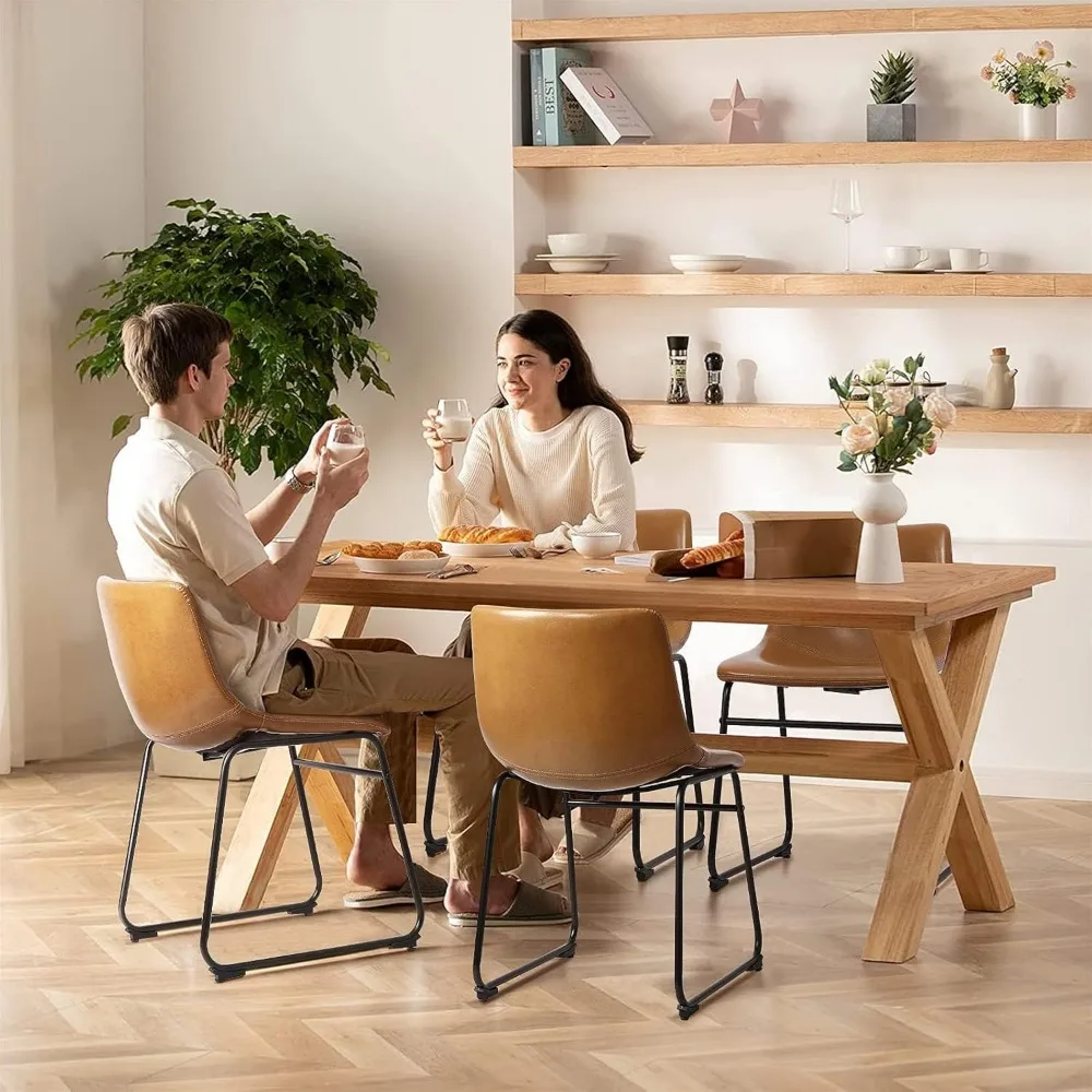 26 inch Bar Stools Set of 2,Counter Height Bar Stools with Back, Modern PU Leather Stools with Metal Leg and Footrest