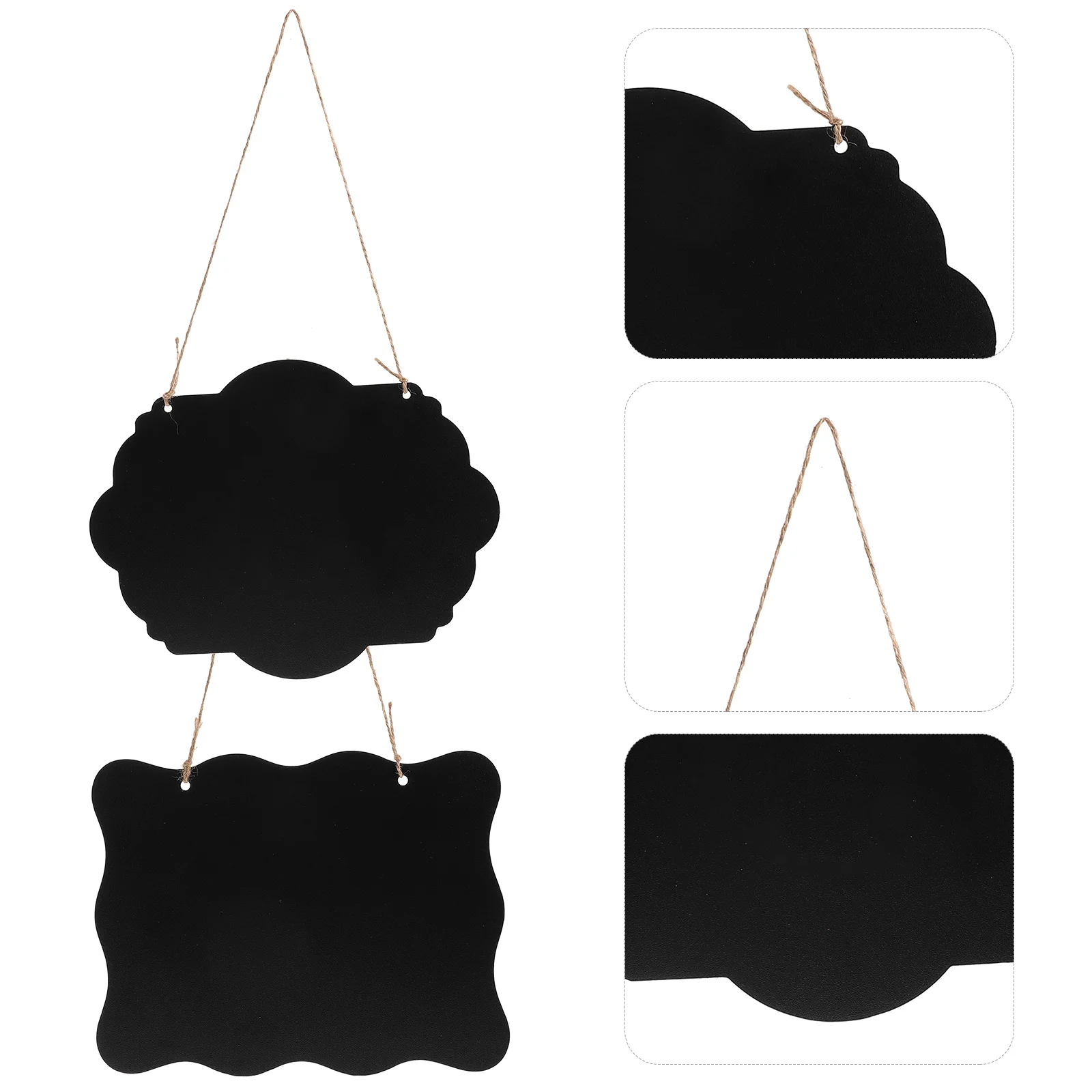 

2pcs Small Blackboard Sign Pendants Hanging Message Boards Wall Door Chalkboard Decor Kitchen Office Bedroom Study Wooden
