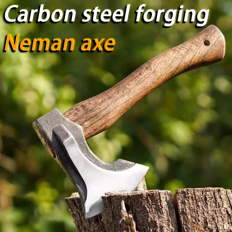 Wooden Handle Axe Outdoor Cutting Firewood Axes Forging Woodworking Hand Tools Multifunctional Camping Survival Defense Axes