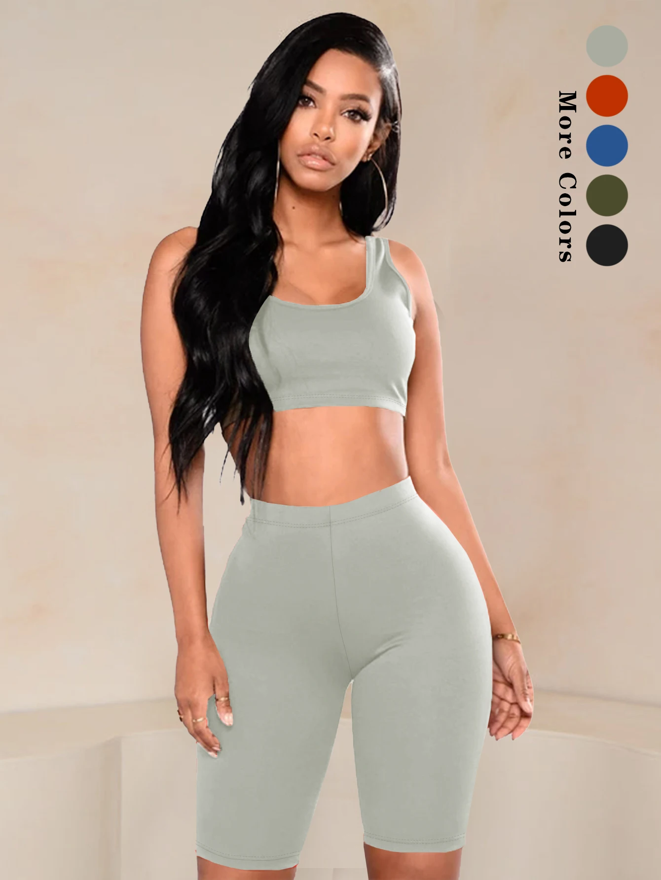 

2PCS Women's Lightweight Yoga Fitness Exercise Sports Set Short Sleeve Top with Shorts Convenient for Daily Wear And Workout