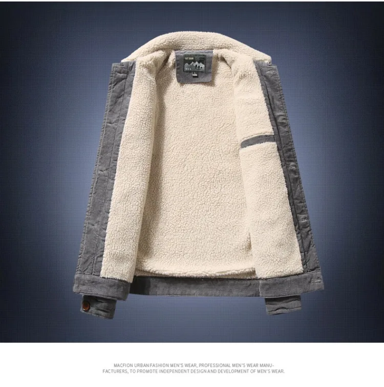 Winter Lapel Solid Color Warm Corduroy Cotton-padded Thickened Coat Clearance sale Drop shipping Wholesale