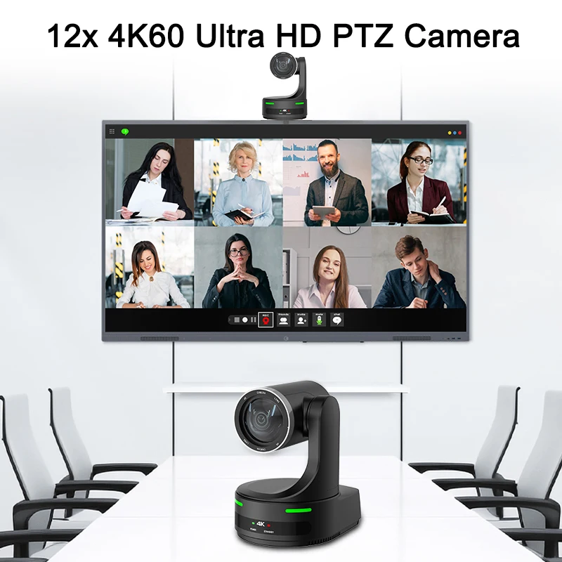 HDKATOV 4K 60FPS NDI PTZ Camera USB POE 12X Optical Pan Tilt Zoom, AI Auto Tracking SDI HDMI Remote Control For Live Streaming