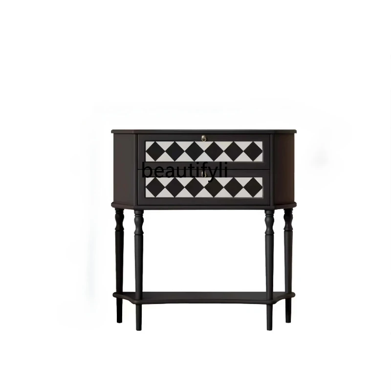 

A36 entrance foyer cabinet, living room against the wall display cabinet is very narrow, decorative, French antique chest cabin
