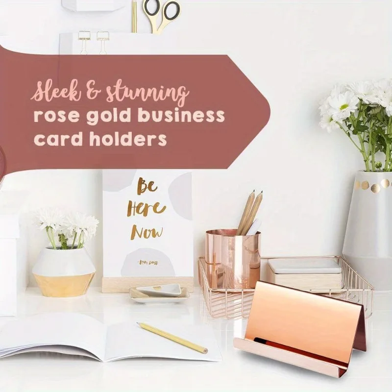 1PC/2PCS Stainless Steel Business Card Holder Stainless Steel Business Card Holder Desktop Creative Business Office Front Desk