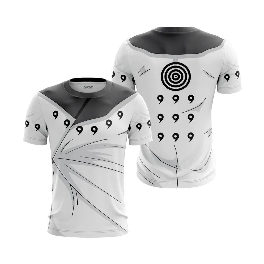 Camiseta con estampado de anime Naruto Shippuden Madara Uchiha Six Paths Mode para hombres, mujeres y niños, camiseta deportiva transpirable de verano