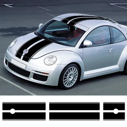 Car Styling Hood Bonnet Roof Rear Trunk Stripes Kit For Volkswagen Beetle A5 2011-2018 Vinyl Decals Stickers Tuning Accessories