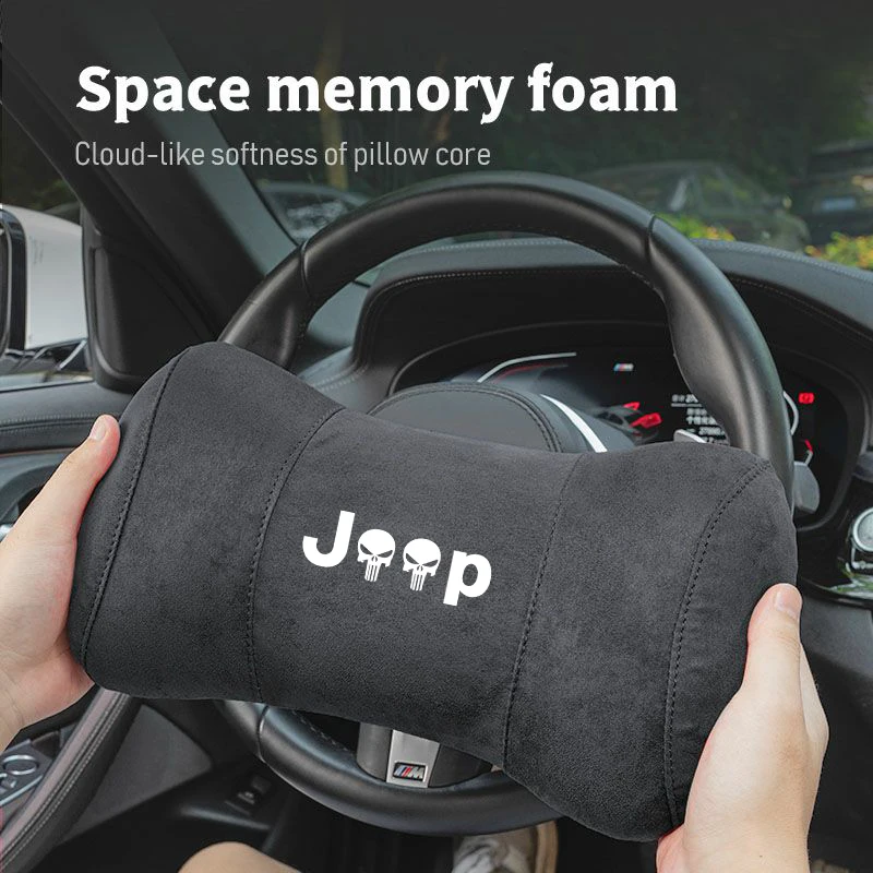 Car Seat Safety Headrest Pad Auto Neck Pillow For Jeep Grand Cherokee Wrangler JK Gladiator Compass Renegade Patriot
