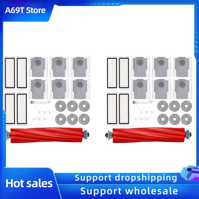 

A69T 2 Set For Roborock Q Revo S/Q Revo Maxv/Q Revo Pro Robot Vacuum Cleaner Main Side Brush Hepa Filters Mop Cloth Dust Bags