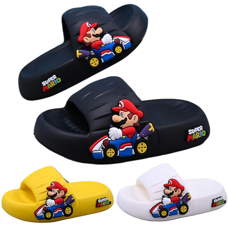 

Super Mario Bros Slippers Anime Boy Girl Summer Bathroom Anti-slip Slippers Cartoon Outdoor Lightness Comfortable Beach Sandals