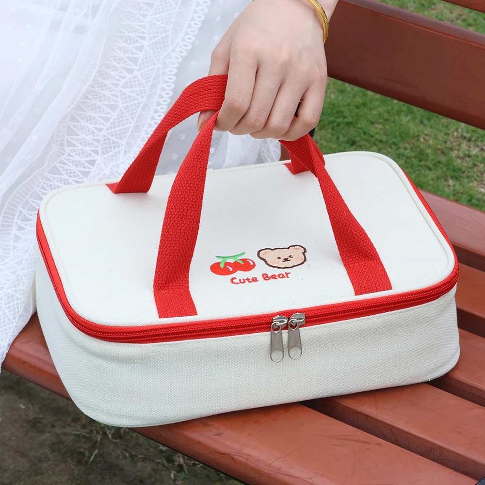 Large Capacity Worker Student Bento Bag Cartoon Lunch Box Bag Aluminum Foil Thickened Insulated Food Box Portable Thermal Bag