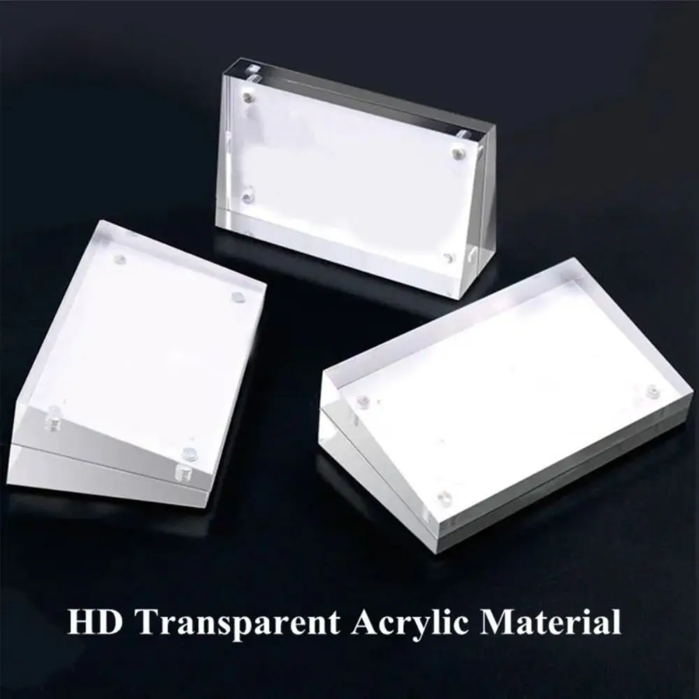 Stylish Acrylic Display Stand Clear Universal Sign Holder Slant Card Tags Home Decor