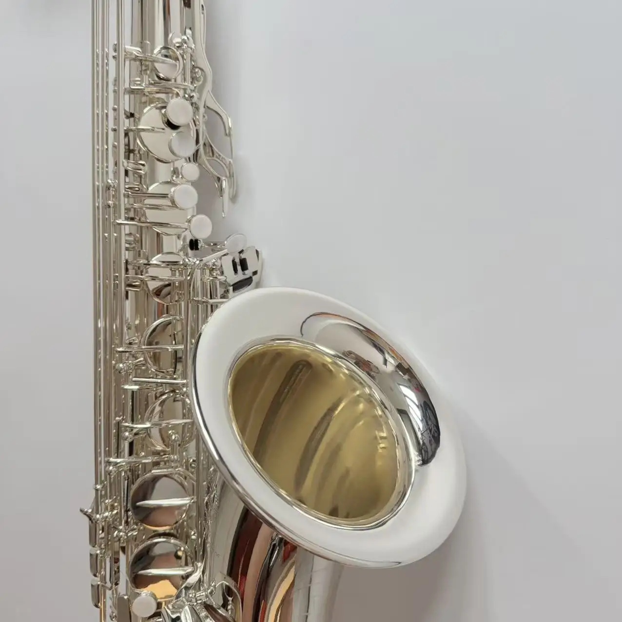 F# Key Professional Silver Plated Body and Key Tenor Saxophone