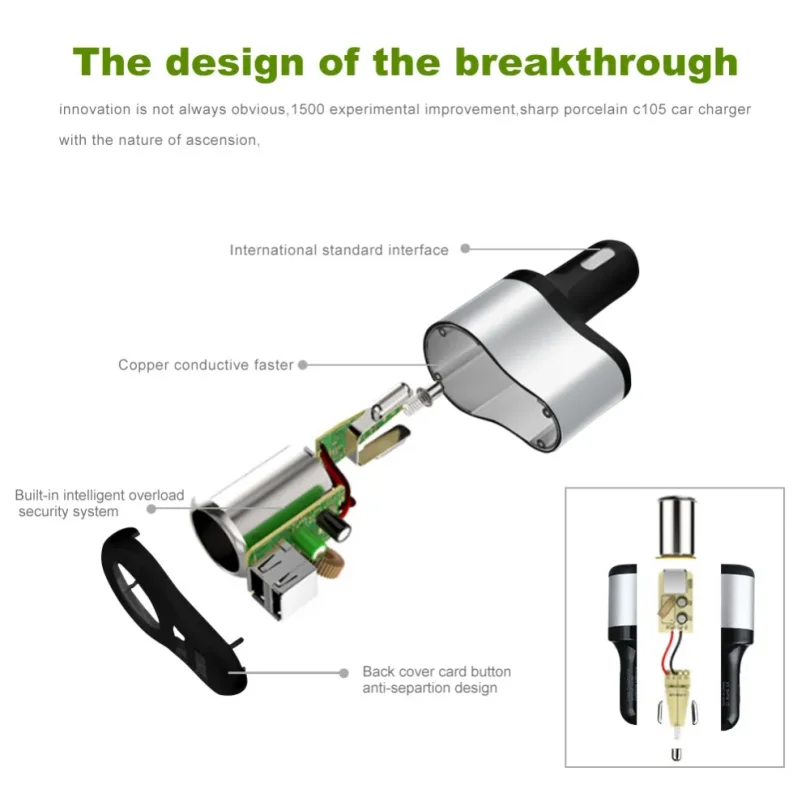 12V-24V Car Cigarette Lighter Socket Splitter Plug Dual USB Charger Adapter 1A+2.1A for iPhone samsung For bmw peugeot passat VW