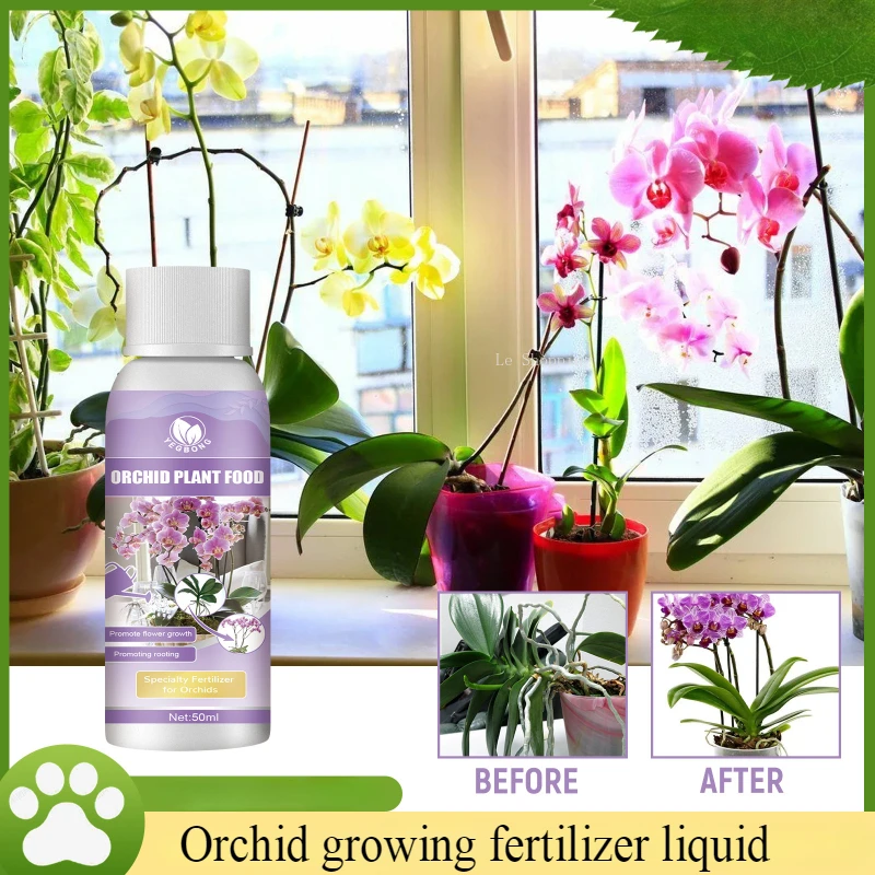 50ml/Bottle Orchid Growth Solution Fertilizer Green Plant Flower Buds Organic Leaf Fertilizer Hair Root Growth Nutrient Solution
