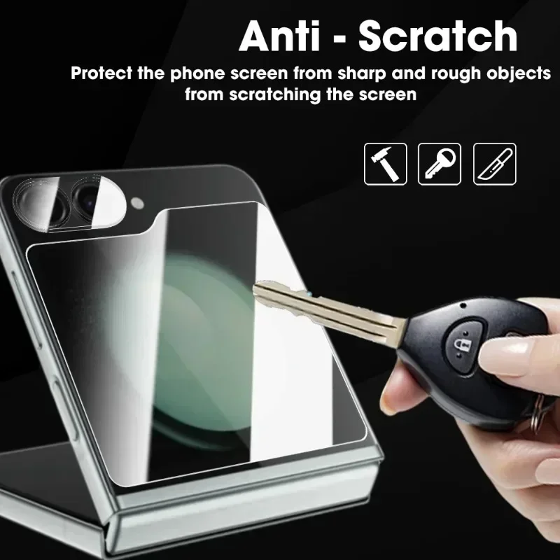 Flip 6 تغطية كاملة فيلم هيدروجيل داخلي لهاتف سامسونج جالاكسي Z Flip 6 Z Flip 5 واقيات شاشة من الزجاج المقسى أفلام عدسة الكاميرا