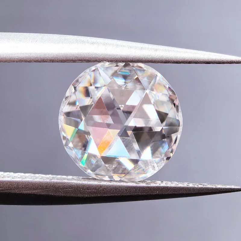 

Moissanite Stone Double Faced Rose Cut D Color Charm Gemstone Lab Grown for DIY Jewelry Making Materials Certificate