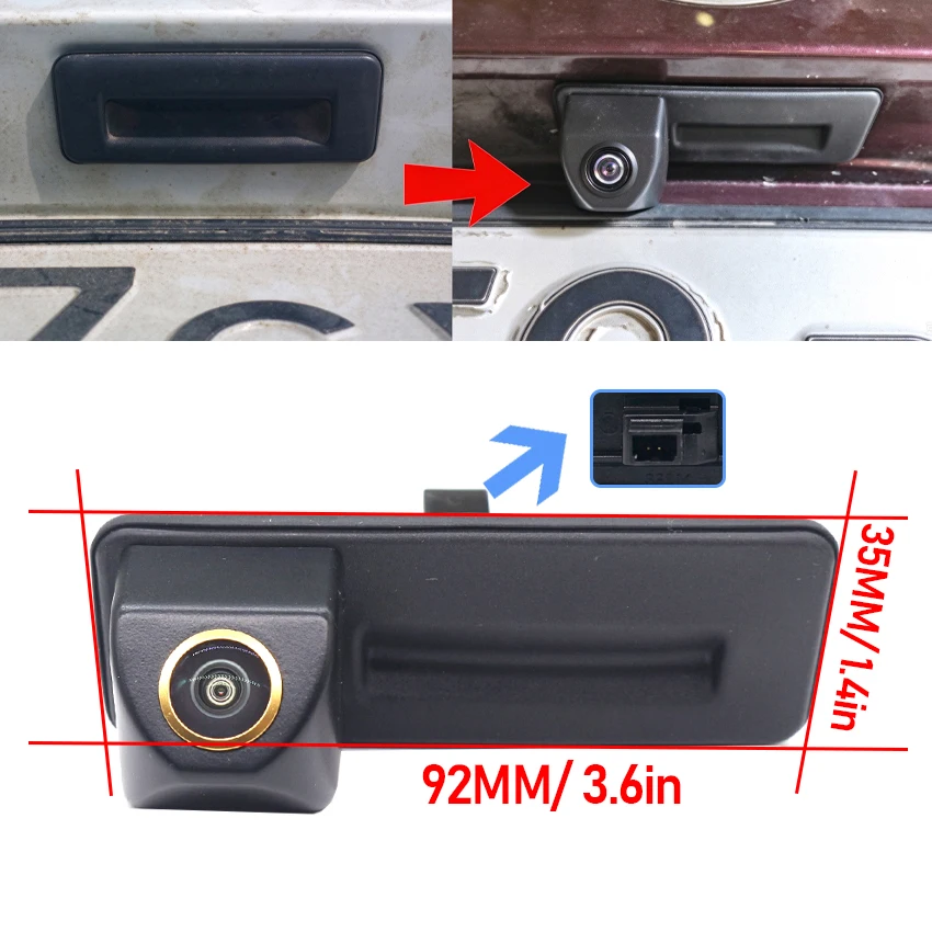 HD Rear View Camera For Audi A1 8X 2012 2013 2014 2015 2016 2017 2018 Trunk Handle Backup Waterproof Parking Reversing Camera