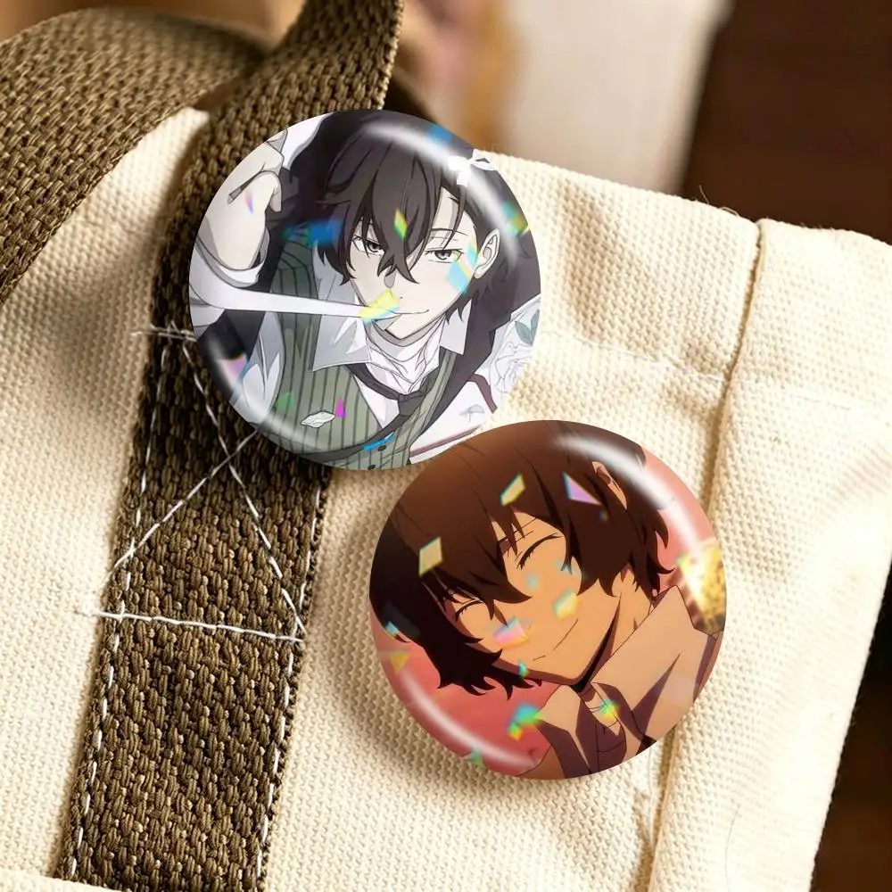 Anime B-Bungo S-Stray Dogs 25 32 44 58 75mm Badges Personalized Round Brooches Pins Accessory Gift