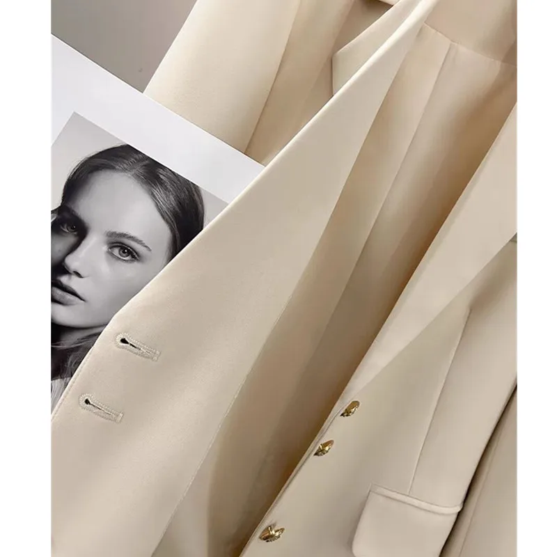 Damska marynarka w stylu koreańskim na wiosnę i jesień 2024, luźny krój, elegancki garnitur, nowy modny design, temperamentna marynarka biurowa.