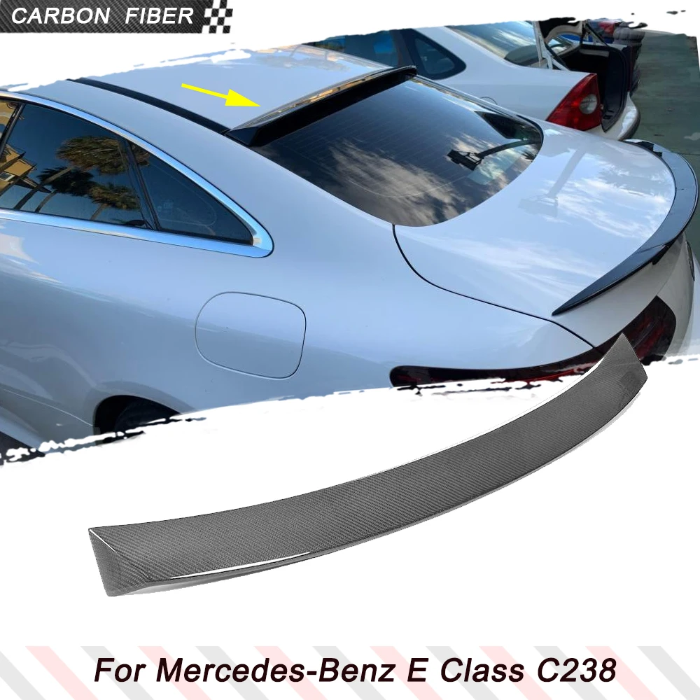Carbon Fiber Roof Window Extention Spoiler for Mercedes-Benz E Class C238 E200 E400 E500 Coupe 2017 2018 Gloss Black Roof Wing