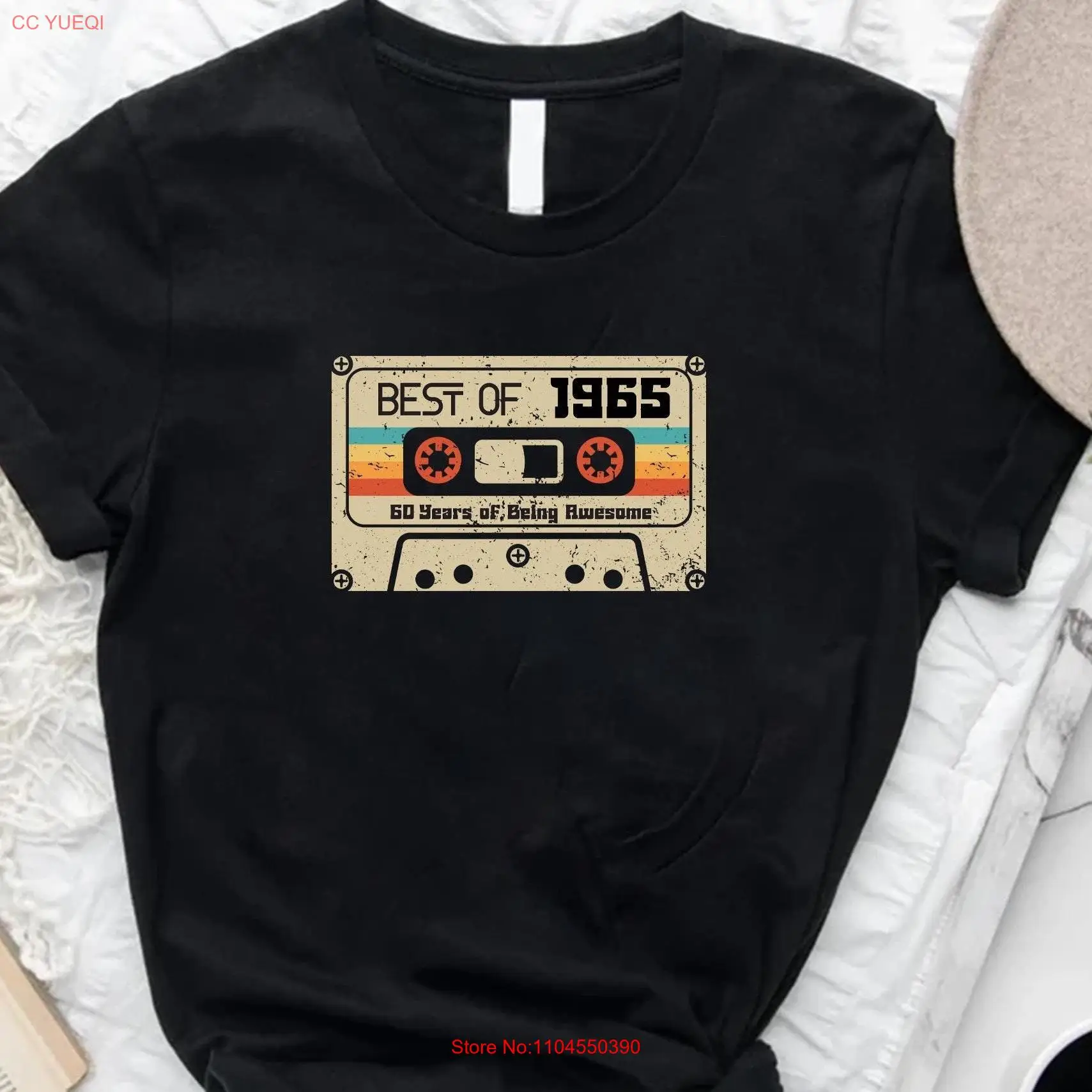 

Vintage 1965 Retro 60th Birthday T Shirt For Best Friend Woman long or short sleeves