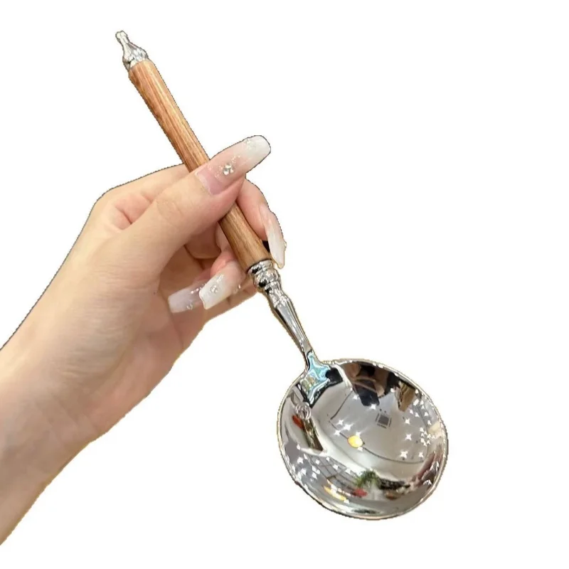 

Gifts Retro Saint Castle Soup Spoon Long Handle Kitchen Accessories Gadgets Dessert Spoons Tableware Stainless Steel Round Spoon